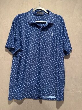 G/FORE Navy Blue Floral-Print Polo